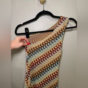 White Fox Boutique Colorful One-Shoulder Dress